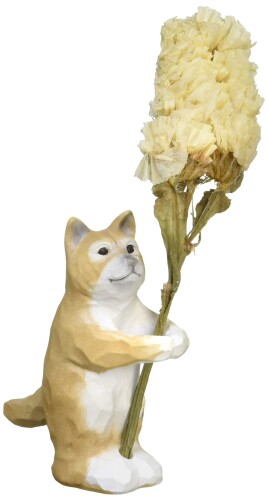 キーストーン オブジェ アニマル ドライフラワー ホルダー 5.5×2.5×6.3cm 柴犬 DE050249