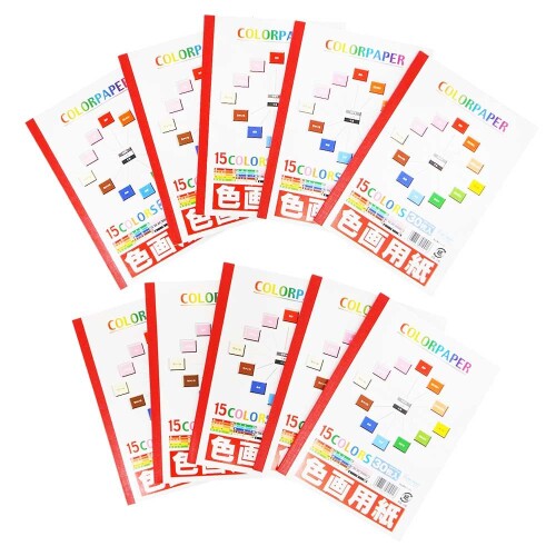 エヒメ紙工 色画用紙 B6サイズ EI-B6-10P 15色 30枚 10冊パック