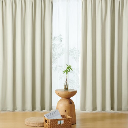 クモリ(Kumori) カーテン 4枚セット 自然光を取り入れる ほどよい遮光性 カーテンセット 薄手 スッキリと目覚め 遮熱 防寒 UVカット 遮像 節電効果 省エネ 洗濯可能 無地 おしゃれ 寝室 リ