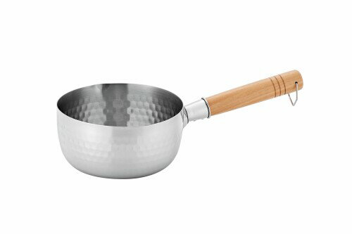 ステンレス雪平鍋 16cm IHガス対応 天然木製ハンドル