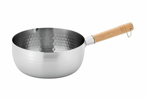 ステンレス雪平鍋 22cm IHガス対応 天然木製ハンドル