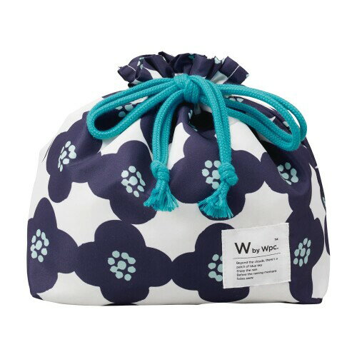 Wpc. Patterns ランチ巾着 カメリア ネイビー はっ水 レディース お弁当袋 ランチ グッズ 簡易保冷生地 保冷剤ポケット お弁当箱 カトラリー セ...