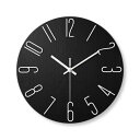 Lezalic 壁掛け 時計 シンプル (ブラック(白文字)) 北欧風 インテリア アナログ ウォール時計 静音 リビング オフィス 寝室 (ブラック(白文字))