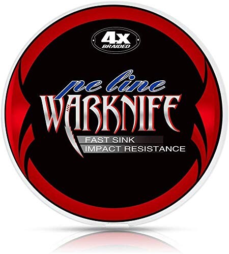 Warknife PEライン 釣り糸 X4 300m (0.4号 0.6号 0.8号 1号 1.2号 1.5号 2号 2.5号 3号 3.5号 4号 5号 6号 7号 8号 9号 10号) レッド＆イエロー