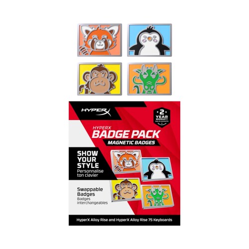HyperX Alloy Rise/Rise 75専用 交換用マグネットバッジ 4枚セット カワイイ
