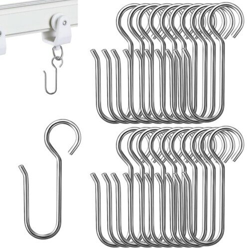 カーテンフック 50個セット カーテンレール S字型の小さなカーテンフック フック天井カーテン用フック