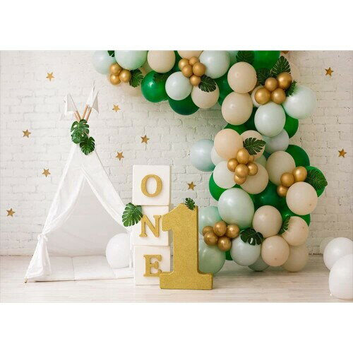 楽天ユニオンバック紙 背景紙 誕生日 装飾 バルーン 新生児 パーティー 1歳 one ケーキ 壁紙 デコレーション バナー 写真撮影 スタジオ フォト ブース ベビー （27415-27666） Style-9 ビニール180x120cm