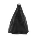 X AUTOHAUX シフトブーツカバー防塵 ユニバーサル 車用 炭素繊維パターン PUレザー ブラック