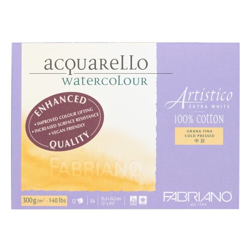 クサカベ(KUSAKABE) 水彩紙 ファブリアーノ アルティスティコ エキストラホワイト F4 中目 12枚入 FXB-..