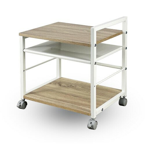 デスクの下に収納可能 プリンターワゴン デスクワゴン PJC-7001-LW ライトウッド