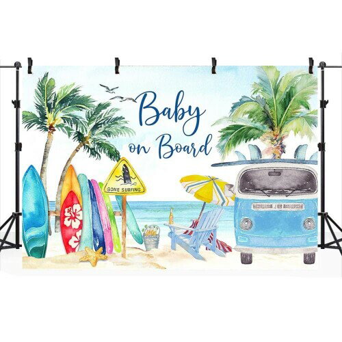 バック紙 背景紙 バックペーパー プール 壁紙 装飾デコレーション パーティー イベント サーフボード 車 ヤシの木 ビーチ 海辺 夏 スタジオ 撮影 ポートレート (28599-28838) Style-12 ビニール