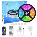 ブルートゥース LEDストリップライト、ALED LIGHT 5050 RGB 2x5メートルLEDストリップライト300家庭用、屋外用、装飾用のリモコン44K...