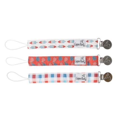 Copper Pearl(コッパーパール) おしゃぶりクリップ おもちゃホルダー おしゃぶりホルダー ビンキークリップ3本セット スパンコール