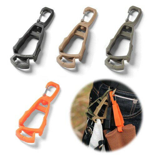 手袋ホルダー 手袋クリップ グローブホルダー 360°回転 カラビナクリップ 手袋収納、紛失防止、軽量、耐久性、手袋、タオル、様々な小さなツールを掛けることができ、屋外のハイキン