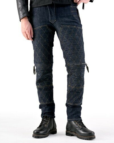 (マックスフリッツ) バイク用 ライディングパンツ 春夏秋 ジーンズ ストレッチ素材 ダブルニーデザートパンツ MFP-2470 インディゴ レディース L(42)