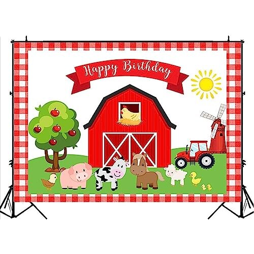 バック紙 背景紙 壁紙 装飾 デコレーション 漫画 ファーム 誕生日 写真撮影 スタジオ ベビーシャワー 動物 イラスト イベント パーティー バナー (27184-27414) Style-19 ビニール150x100cm