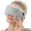 JUYEE ホットアイマスク 充電式 USB アイマスク 睡眠用 コードレス シルク 安眠 快眠 グッズ 誕生日プレゼント 女性 人気 男性 母親 父親 温度調整 自動電源オフ 遮光(グレー)(4)
