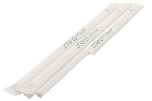 シバセ工業 469わらおストロー ジュース用 ストレート 口径6mm×21cm 紙包装 500本入 白 日本製