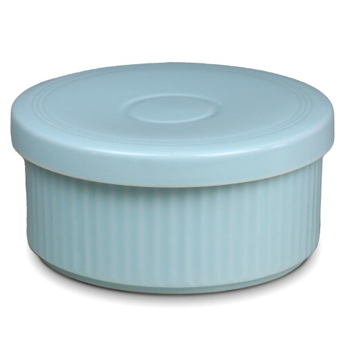 遊器浪漫 陶製 おひつ 3合 レンジ対応 おしゃれ 節電 ペールブルー