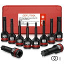 GETLITOOL 10PCSインパクト トルクス ビット ソケット セット S2スチール 硬度HRC58-62