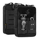 VOTAGOO GEAR EDCポーチ MOLLE タクティカルバッグ ポケットオーガナイザー ツールポーチ 男性用 ナイロンコンパクトオーガナイザー マルチツール用 (ブラック)