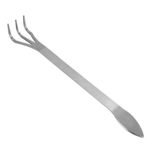 TOPINCN ステンレス製 ルートレーキ 3爪 根かき 盆栽用 レーキ ガーデンフォーク 土壌ほぐしツール ガ..