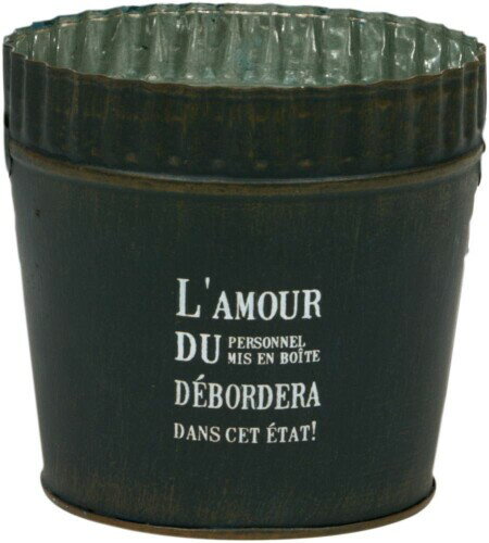 大橋新治商店 ブリキポット アンブリ缶 バケツ ネイビー