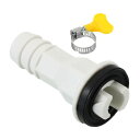 PATIKIL 15mmエアコンドレン排水ホースコネクター ミニスプリット窓用AC単位蛇口用 クランプフープ付きユニバーサル排水コネクター ホワイトスタイル6個入り