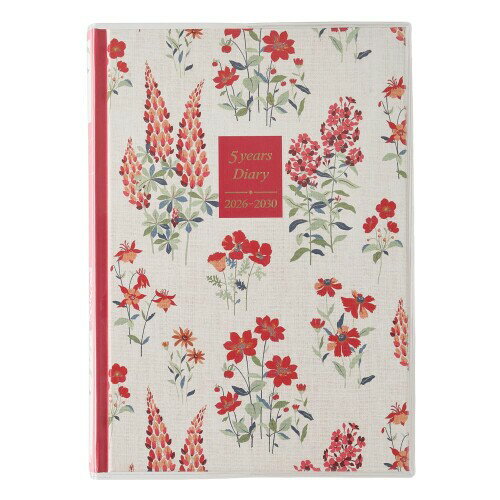 能率 ペイジェム 日記 2026年 A5 メモリー 5年連用 ローラアシュレイ ファーンショウ 8634 (2026年 1月始まり)