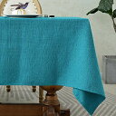 BALCONY & FALCONテーブルクロス 撥水北欧 おしゃれ 無地 高密度 145*300cm(ブルー )