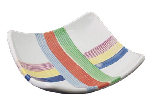 初山窯 小皿 白 11.5×11.5×4Hcm 糸車 松花堂角皿 YH-149-20