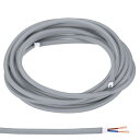 PATIKIL ファブリック布カバーラウンドワイヤー 5 M 18AWG 2コア ヴィンテージ編み電気コード ペンダントライトDIYプロジェクト用 グレー
