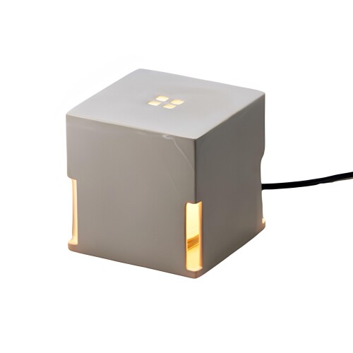 大光電機 DAIKO LEDスタンドライト 土ライト ランプ付 LEDユニットフラット形（径70mm）4.6W（Gx53）・広角形×1灯 電球色2700K 中間スイッチ付 コンセント接続 ハンドメイド 陶器 アイボリー TU-