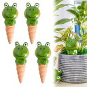 I'm so happy 自動水やり 留守 植物 自動給水器 キャップ 鉢植え 園芸 盆栽 旅行 水やり当番 陶器 4個 (カエル)