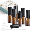 ポンプ瓶 15ml 6個 遮光 ポンプボトル ガラス 乳液 化粧品瓶 持ち運び可能 精油 ポンプ 容器トラベル容器 小分け詰め替え容器 家庭 出張旅行用品(茶色)