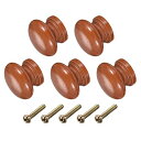 METALLIXITY ラウンドプルノブ 取っ手 引き出しつまみ 木製 33 mm D 5個 家具引き出し用 レッドウッド
