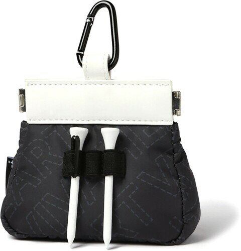 (ビバハート) ゴルフ バッグ U-ステッチプリント カラビナ付きボールポーチ 01382803 チャコール