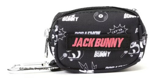 (ジャックバニー) ボールポーチ (ドラえもん)(総柄・カラビナ付き・ボール2個収納可能) / ゴルフ / 262-4284005 010_ブラック