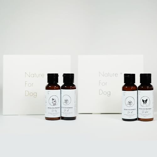 犬用 シャンプー＆トリートメント（短毛タイプ）ミニセット お試しセット 無添加50ml×2本 ネイチャーフォードッグ（Nature+ For Dog） ..