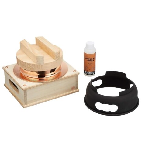 新光金属 ごはんはどうだ 釜めしセット(桐製受台付)カパークリン付1合炊