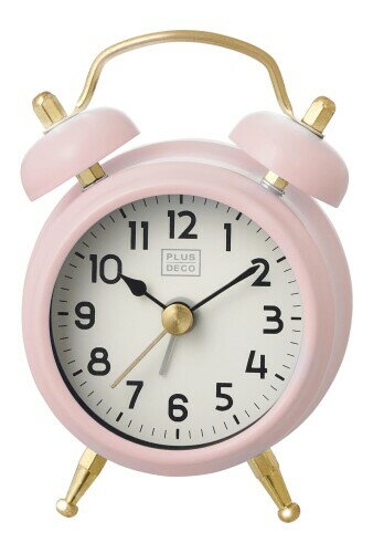 CREPHA(クレファー) 置き時計 アナログ 小型 直径5.5cm 電子音 アラーム 小さい かわいい 卓上 インテリア アンティーク調 クラシック ミニツインベルクロック ピンク IAC-5668-LPK(3)