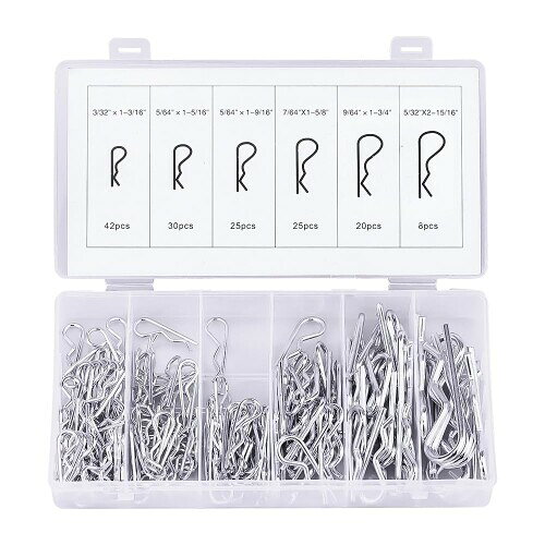 Glvaner 割りピン Rピン 割りピンセット スナップピン 150個セット コッターピン クリップピン 自動車..