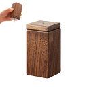 Coollooda 爪楊枝入れ つまようじ入れ 爪楊枝ボックス 爪楊枝ケース ウォルナット材 4.5x4.5x9cm 大容量 蓋付 防塵防湿 耐摩耗性 軽量 携帯用 お手入れ簡単 おしゃれ 小物収納 卓上用品 家庭用
