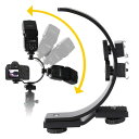 Camera Flash Bracket, Flash Shoe Bracket, Dual 5.98 4.02 1.10inch for DSLR Camcorder Use DV Camera