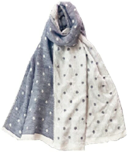 成願 ECO de 冷感マフラー 日本製 夏 マフラータオル ネイビー ドット柄 CMDD-250 NB