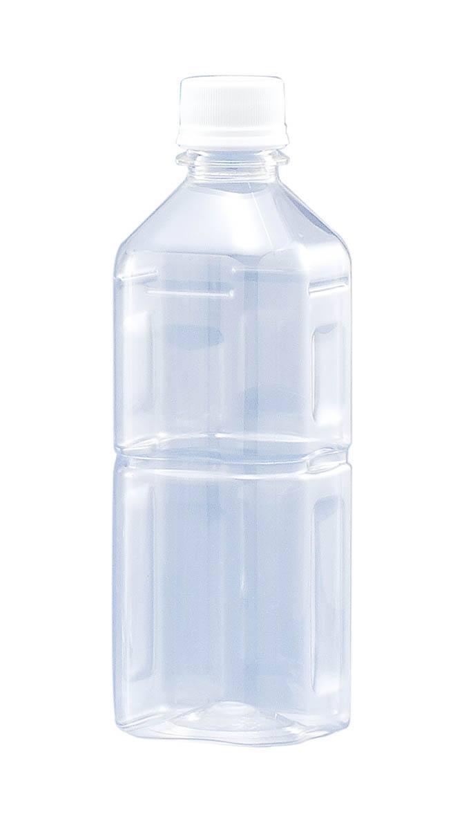 ●500mLは一般飲料用角型のペットボトルです。 ●炭酸飲料用は内部圧力に強い形状です。 ※2枚目の写真はシリーズ商品全体の写真です。 ＜仕様＞ 容量：500mL 外寸：62×62×190mm 口内径：28mm 入数：4 材質： 　　　本体：PET 　　　蓋：PP 入数：4