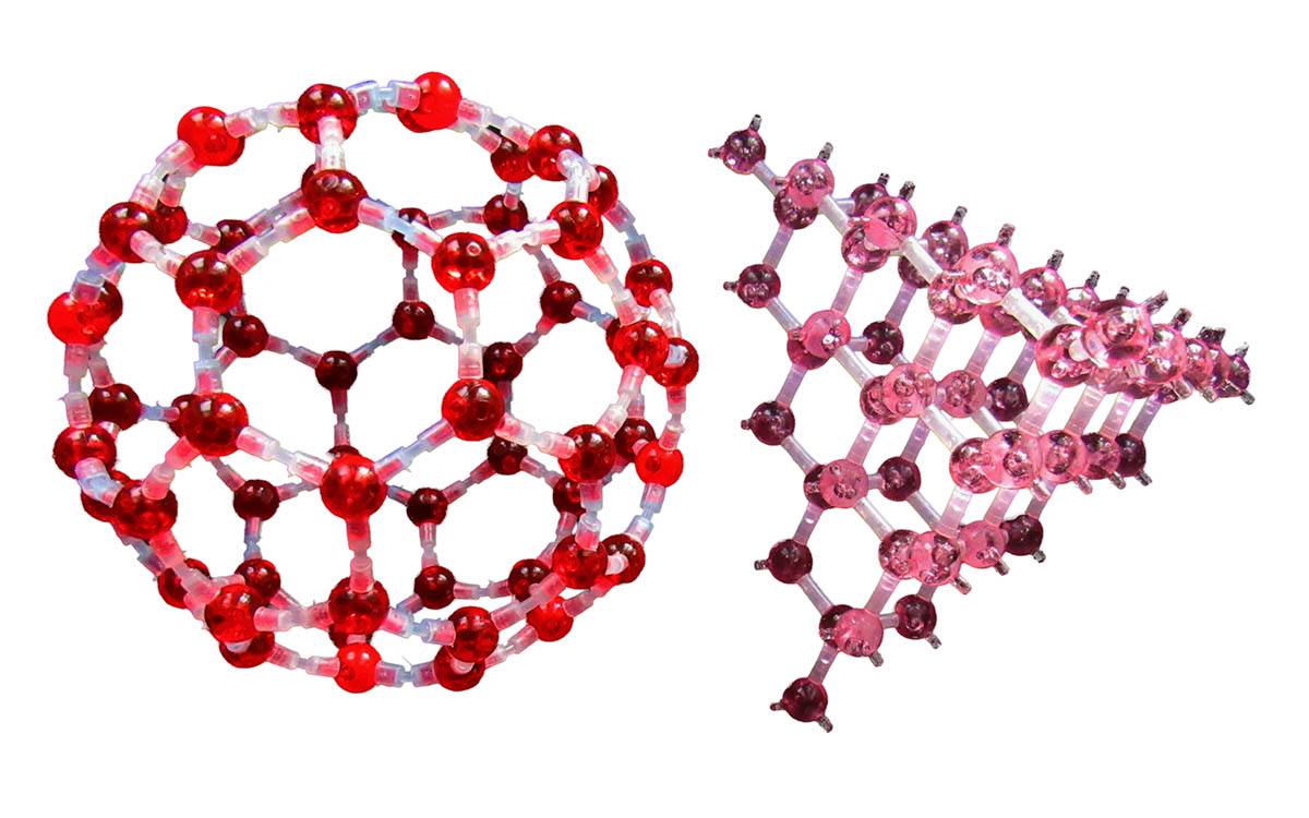 分子構造模型 モル タロウ ダイヤモンド フラーレン レッド DFC-2