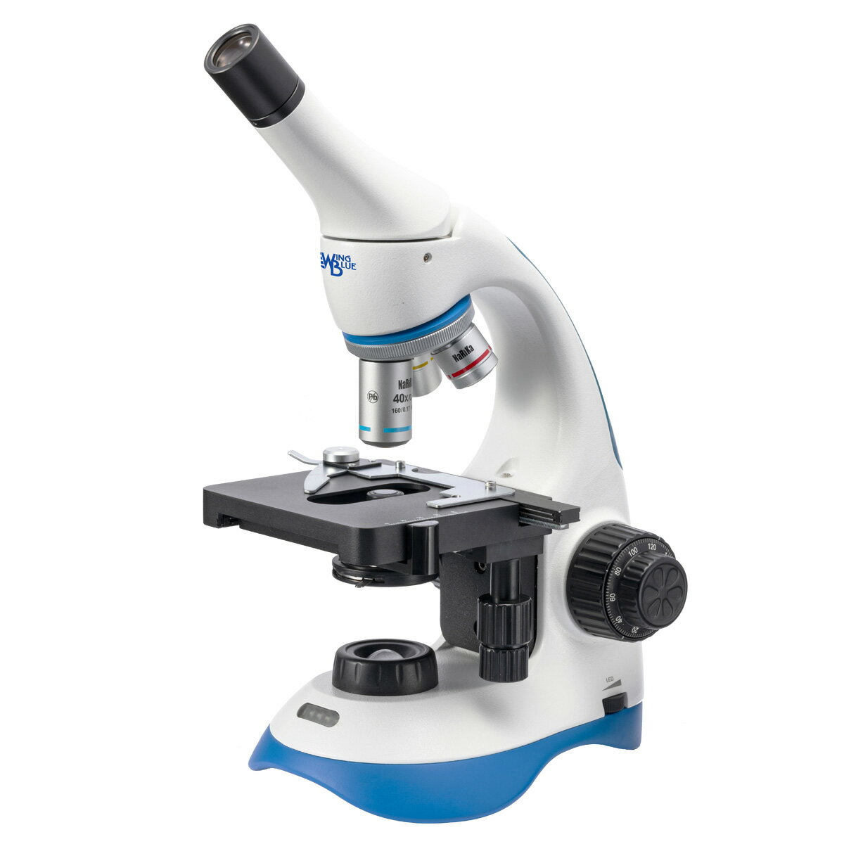 生物 顕微鏡 ウィングブルーII WB400－S2 メカニカルステージモデル ナリカ D21－4241
