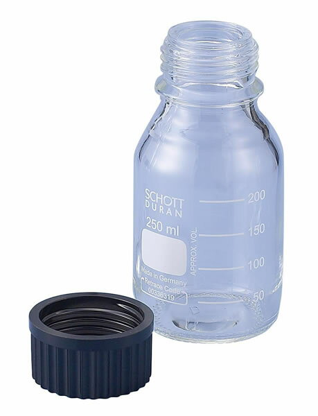 ねじ口瓶（黒蓋付　DURAN）　250ml