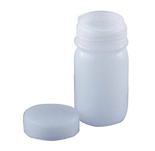 ●高密度ポリエチレン容器で、肉厚のキャップで優れた密閉性を実現しました。 ＜仕様＞ 材質： 　　　本体・蓋：HDPE 　　　中栓：LDPE　目盛入 容量：100mL 目盛：10mL 胴径×全高：51φx93mm 口内径：31mm 入数：1